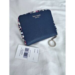NWT Kate Spade Cameron Micro floral small slim continental wallet Blazer Blue